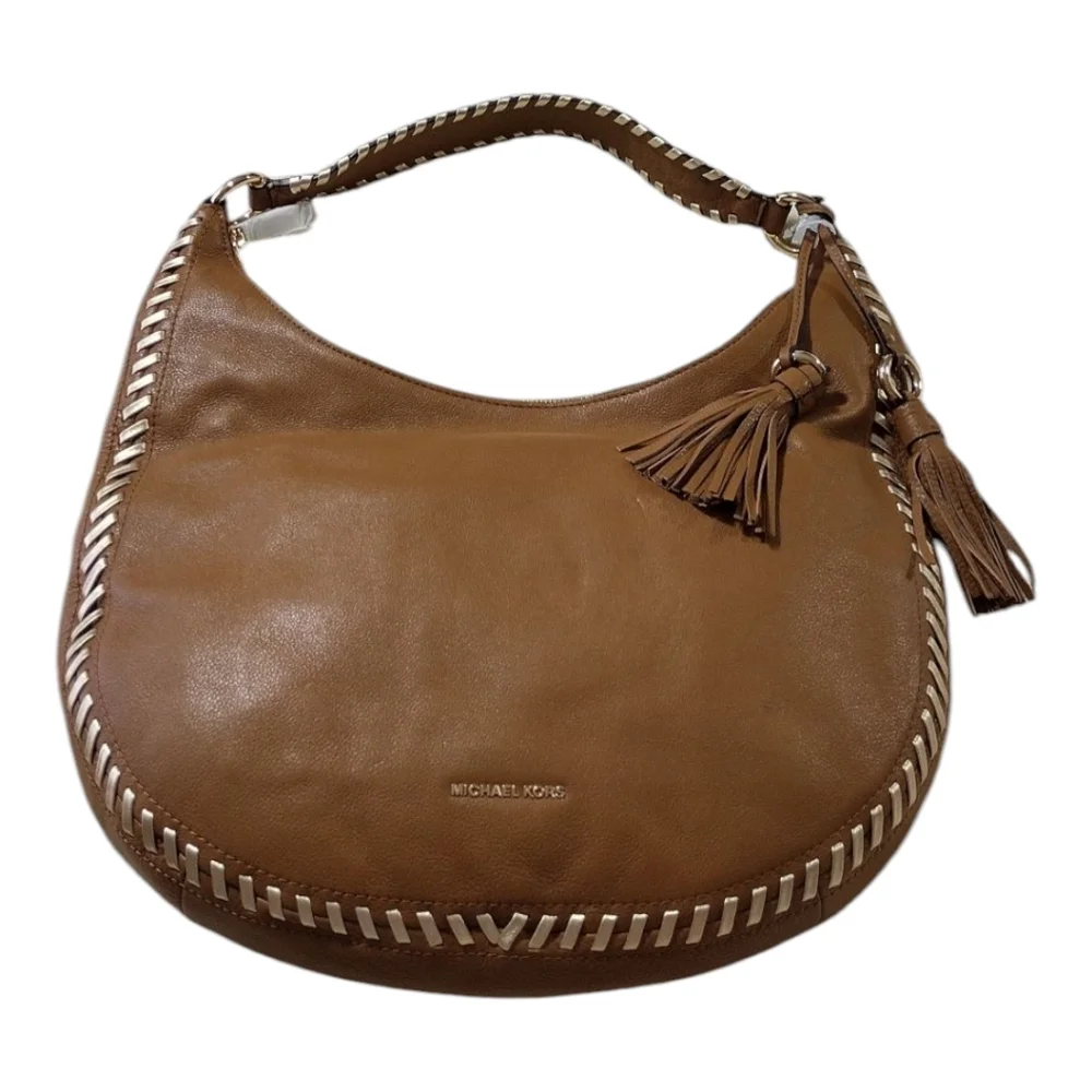 Michael Kors Leather Lauryn‎ Acorn Brown Shoulder Bag NWOT